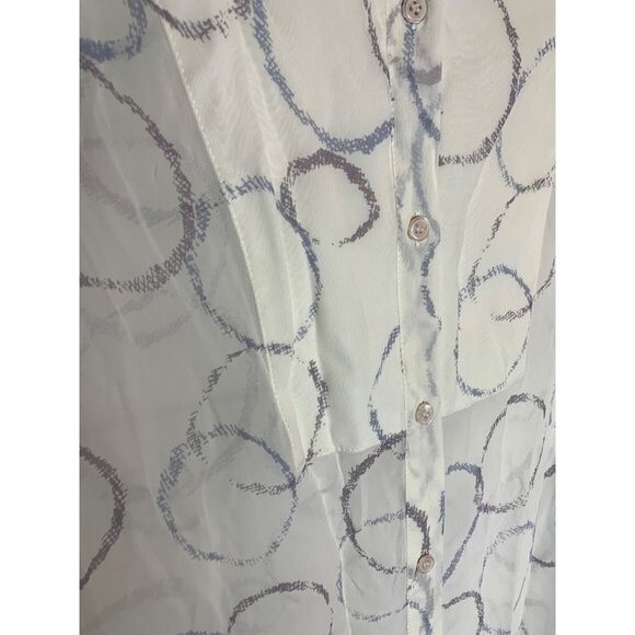 BCBG MaxAzria Taylur 100% Silk Semi-Sheer A-line Button Down Top Small - Picture 5 of 8
